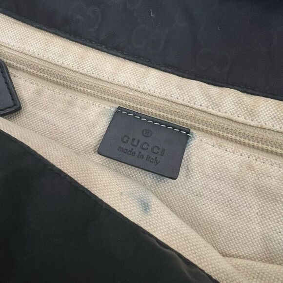 GUCCI Black Authentic GG Monogram Canvas Tote Bag - Picture 4 of 13